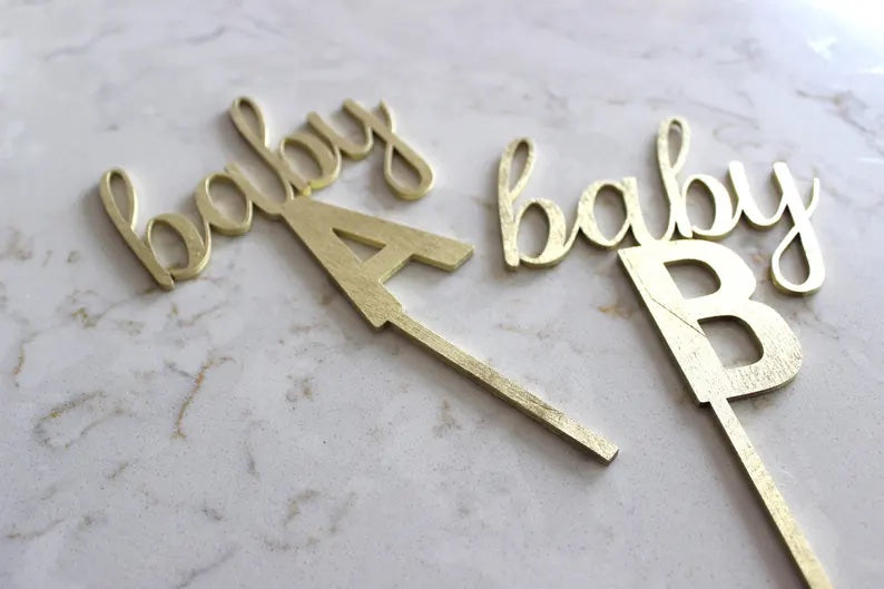 Baby A Baby B Cake Topper