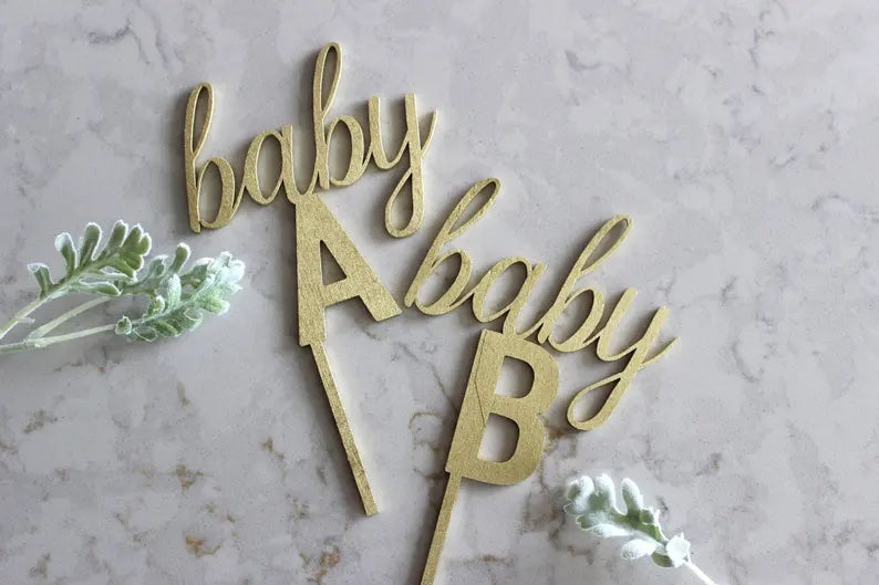 Baby A Baby B Cake Topper