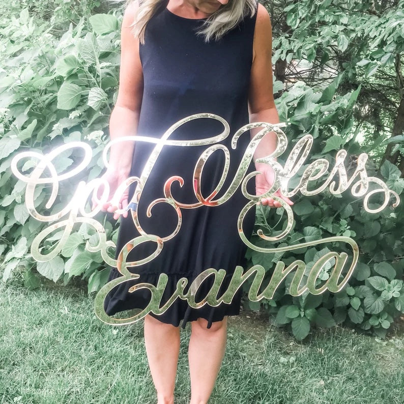 Custom God Bless Name Sign
