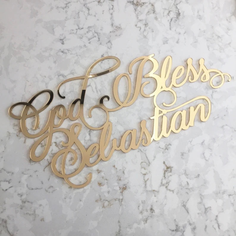 Custom God Bless Name Sign