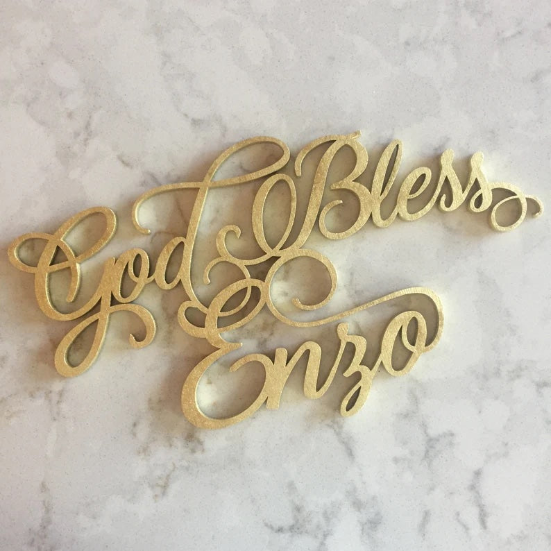 Custom God Bless Name Sign