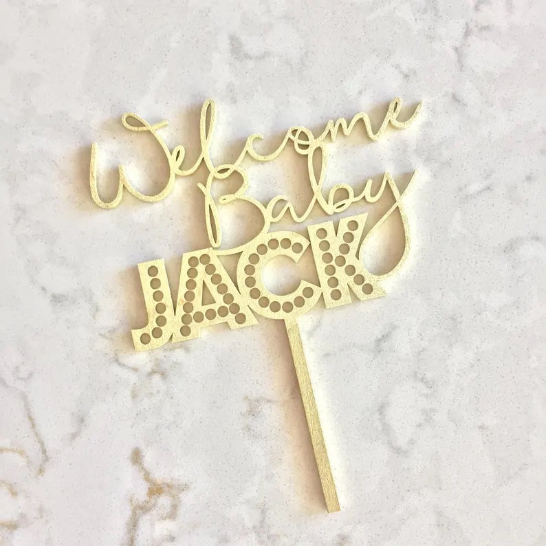 Custom Welcome Baby Cake Topper
