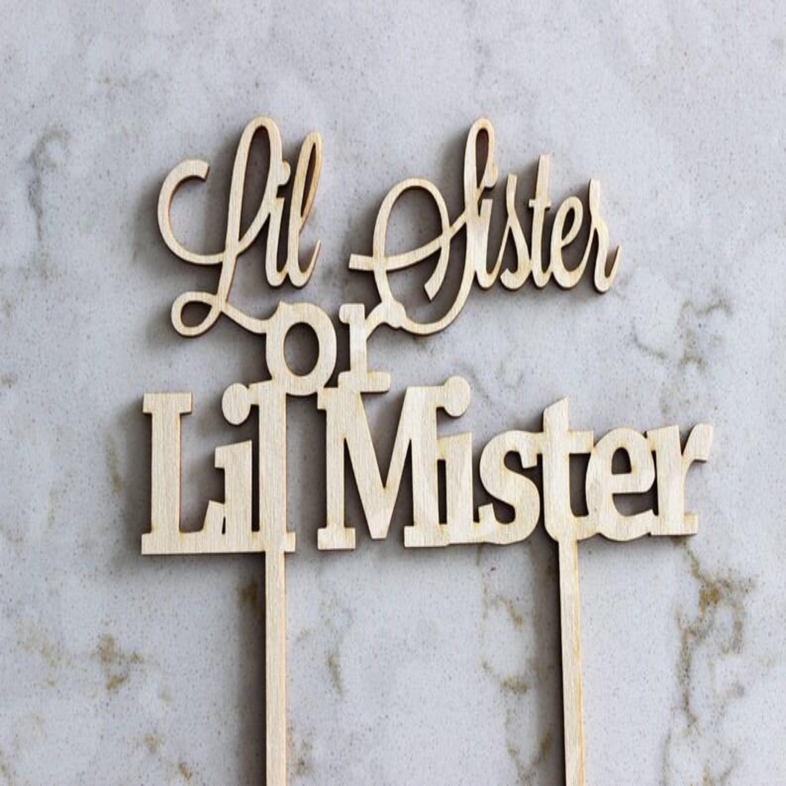 Lil Sister Lil Mister Cake Topper