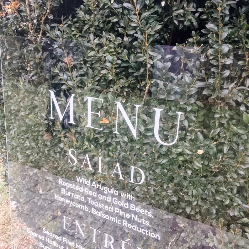 Custom Wedding Menu Sign
