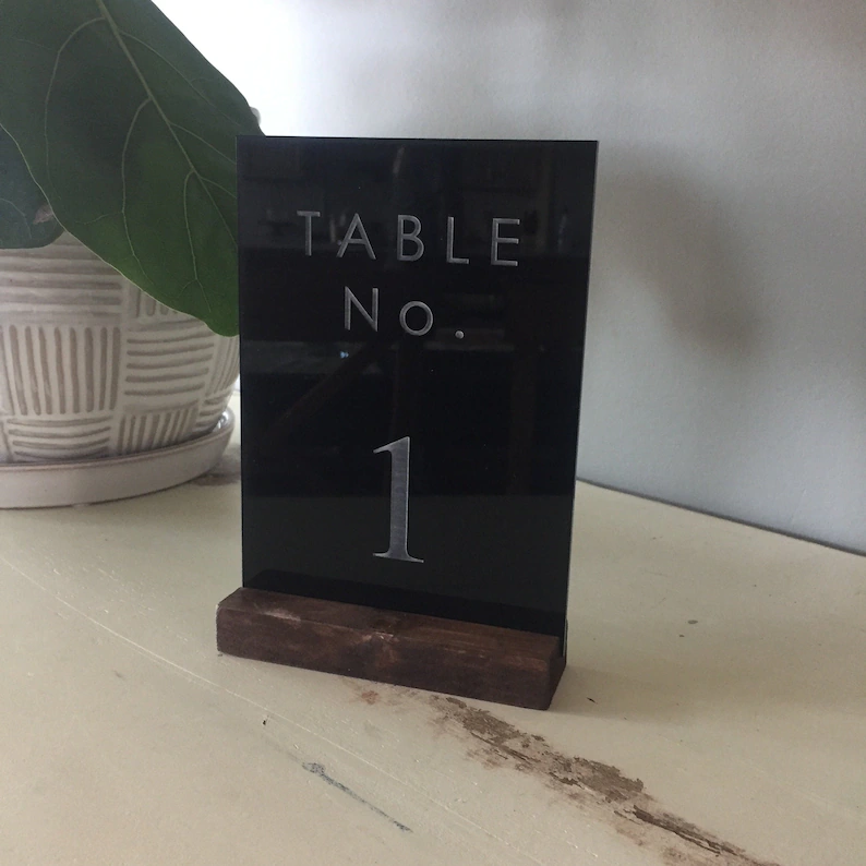 Set of Script Acrylic Table Numbers