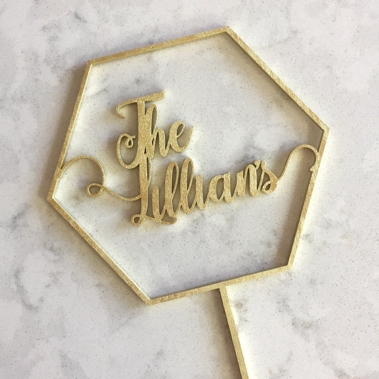 Custom Geometric Cake Topper