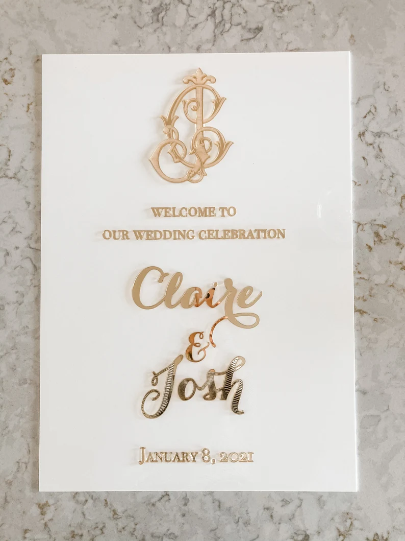 The Claire - Custom Wedding Welcome Sign