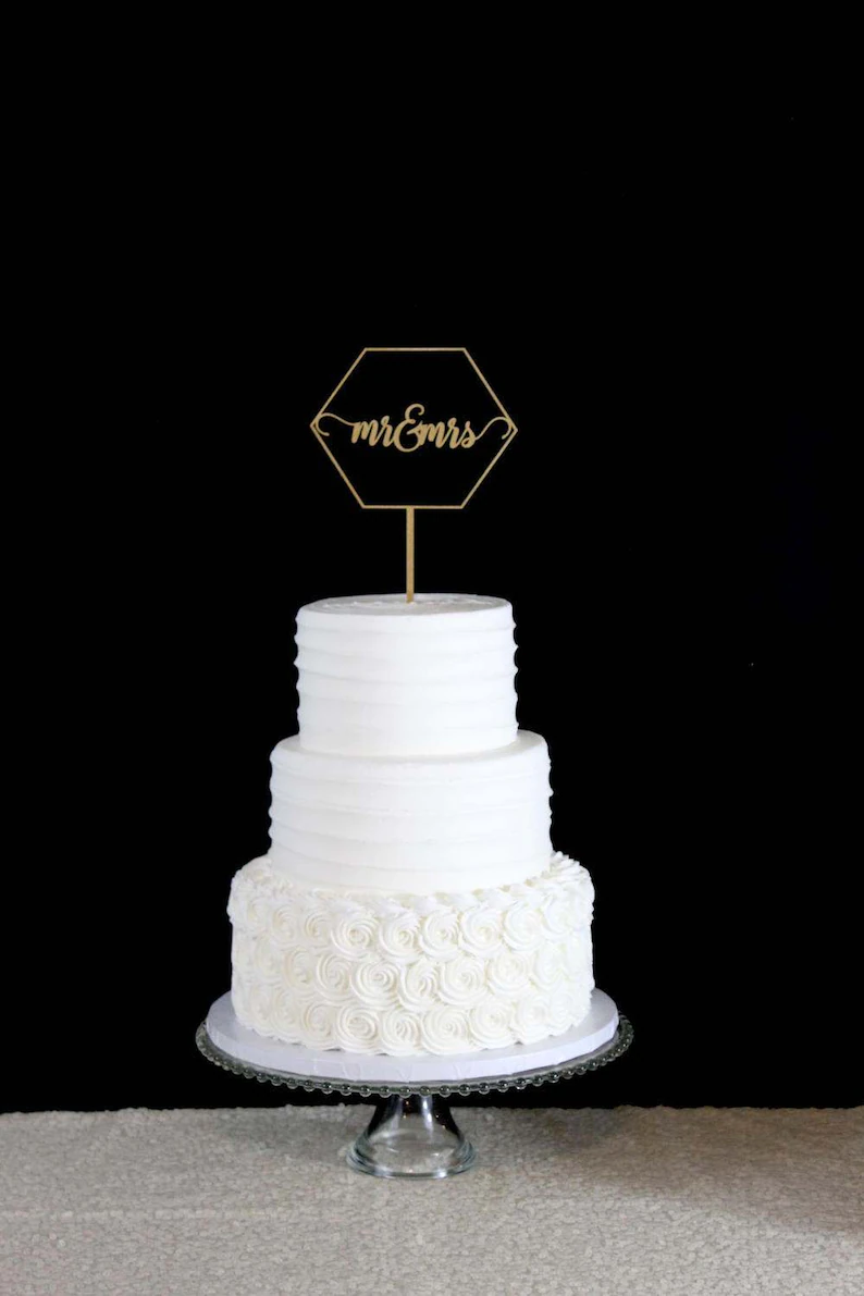 Custom Geometric Cake Topper