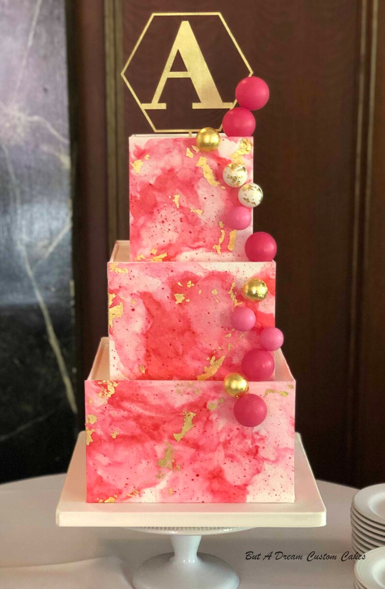 Custom Geometric Cake Topper