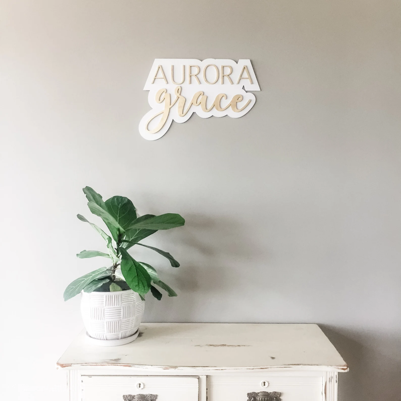 Stacked Custom Wooden Name Sign