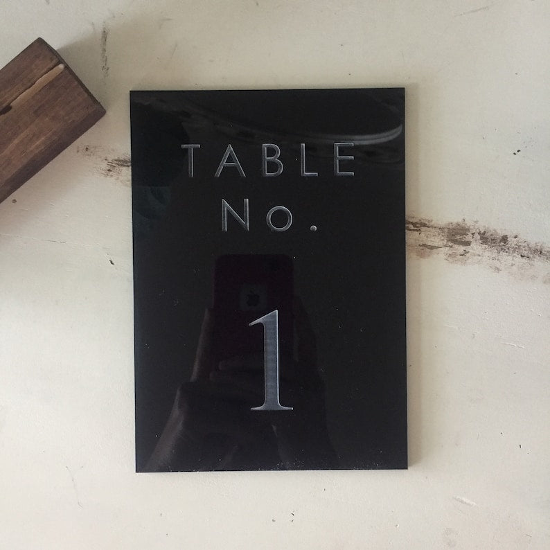 Set of Script Acrylic Table Numbers
