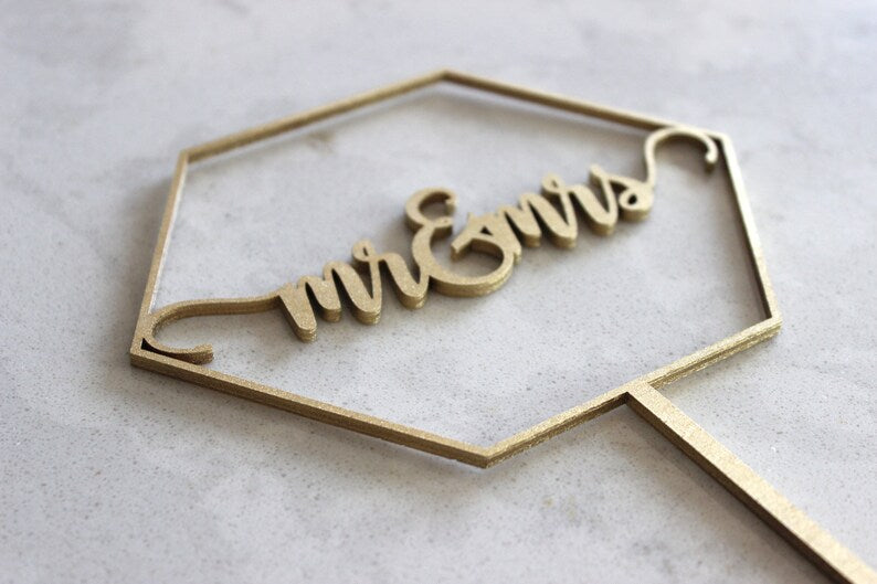 Custom Geometric Cake Topper