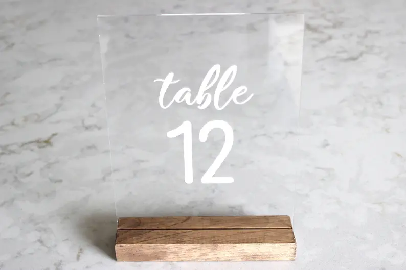 Set of Acrylic Table Numbers