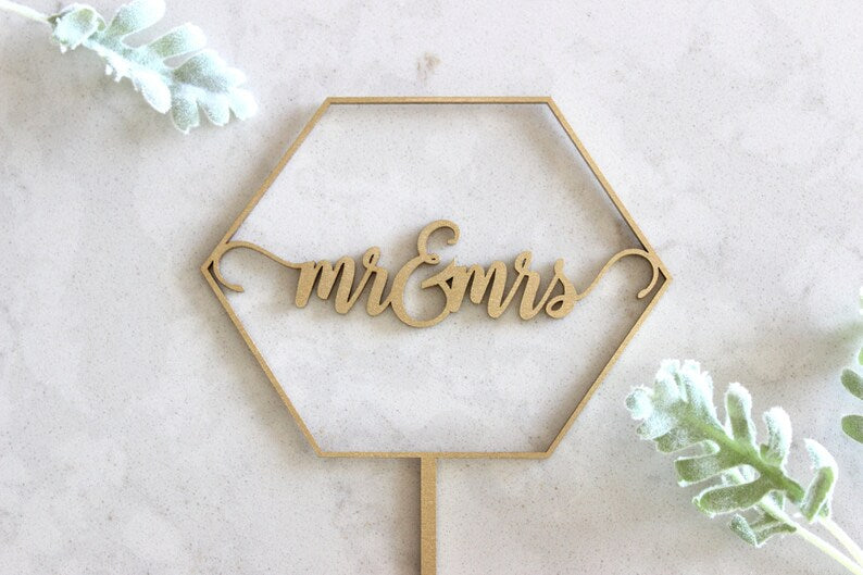 Custom Geometric Cake Topper