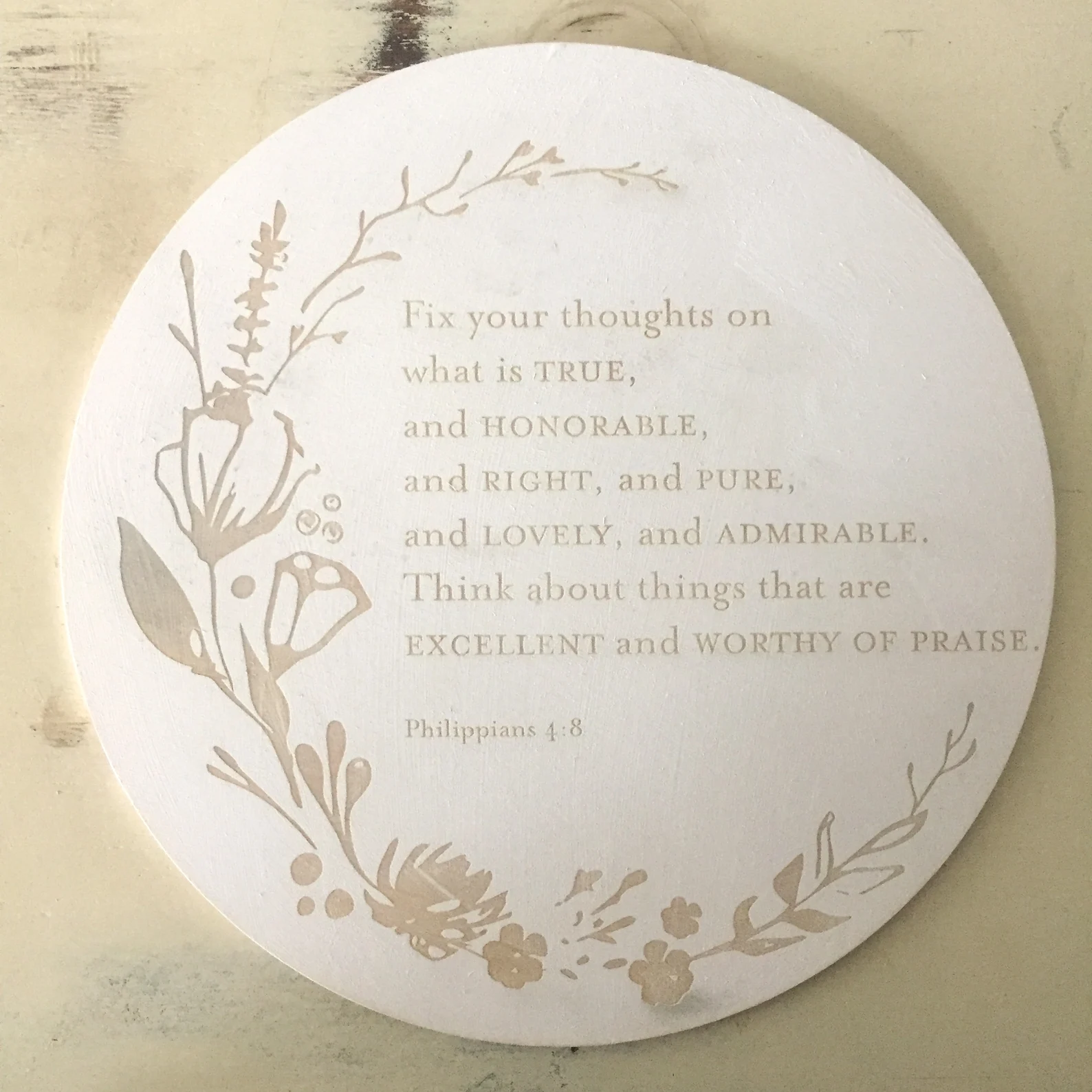 Philippians 4:8 Circle Sign