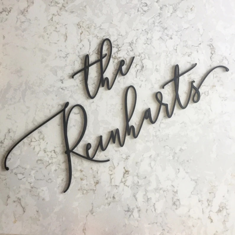 Large Custom Elegant Name Sign
