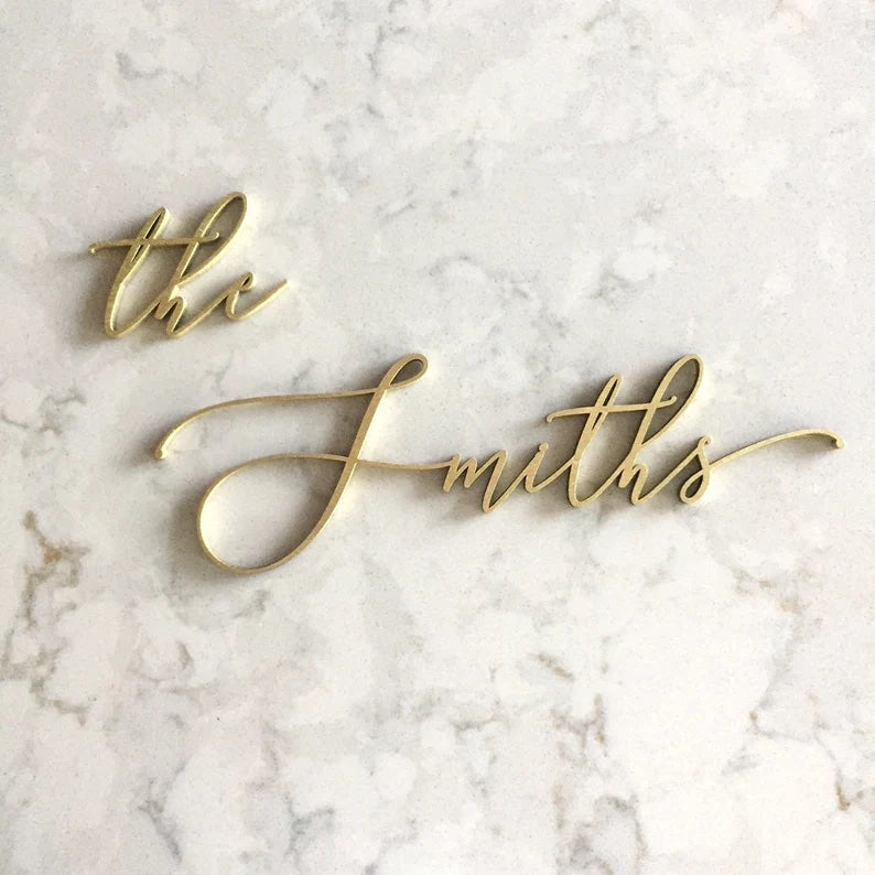 Large Custom Elegant Name Sign
