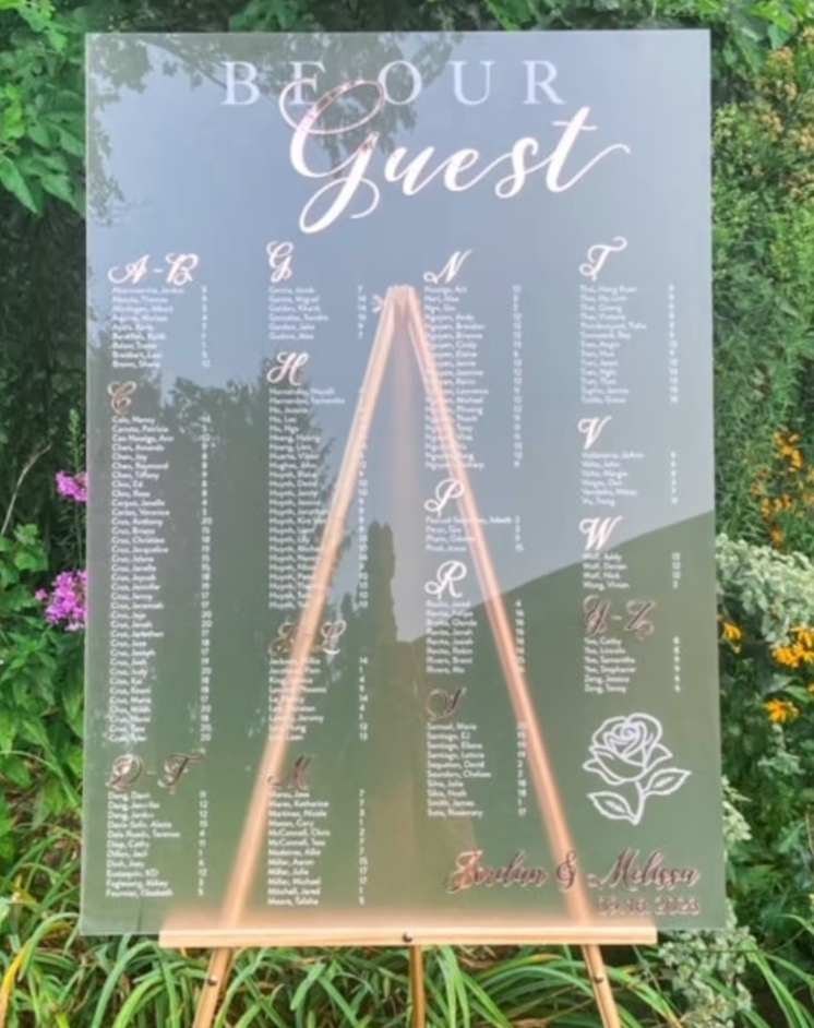 Be Our Guest Wedding Seating Chart