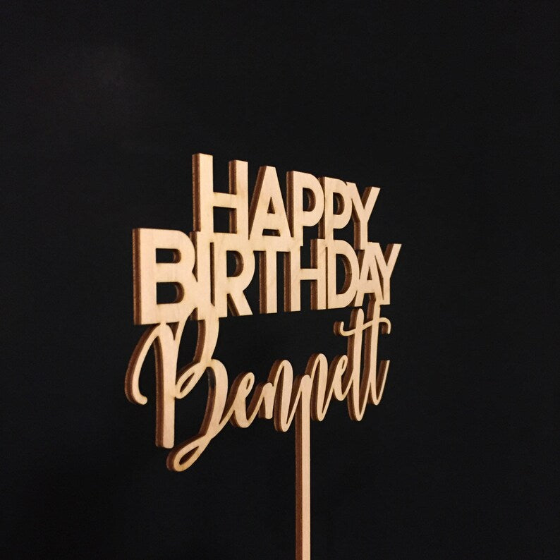 Custom Happy Birthday Cake Topper