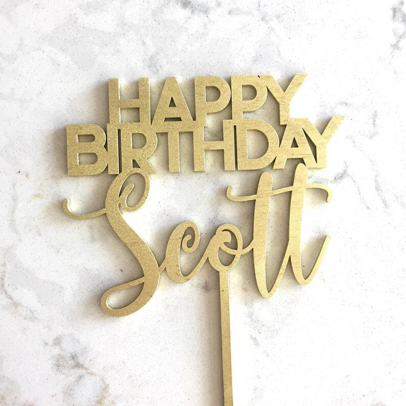 Custom Happy Birthday Cake Topper