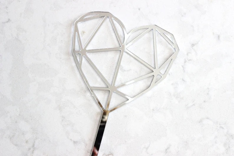 Geometric Heart Cake Topper