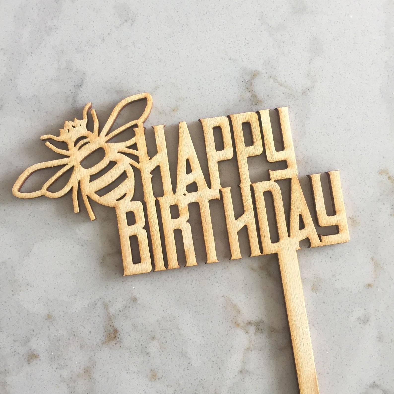 Happy Birthday Bee Cake Topper