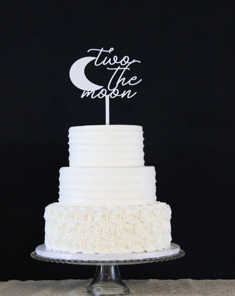 Two the Moon Cake Topper