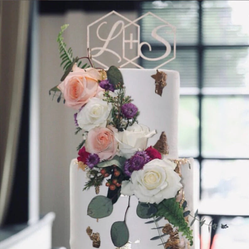 Custom Geometric Cake Topper