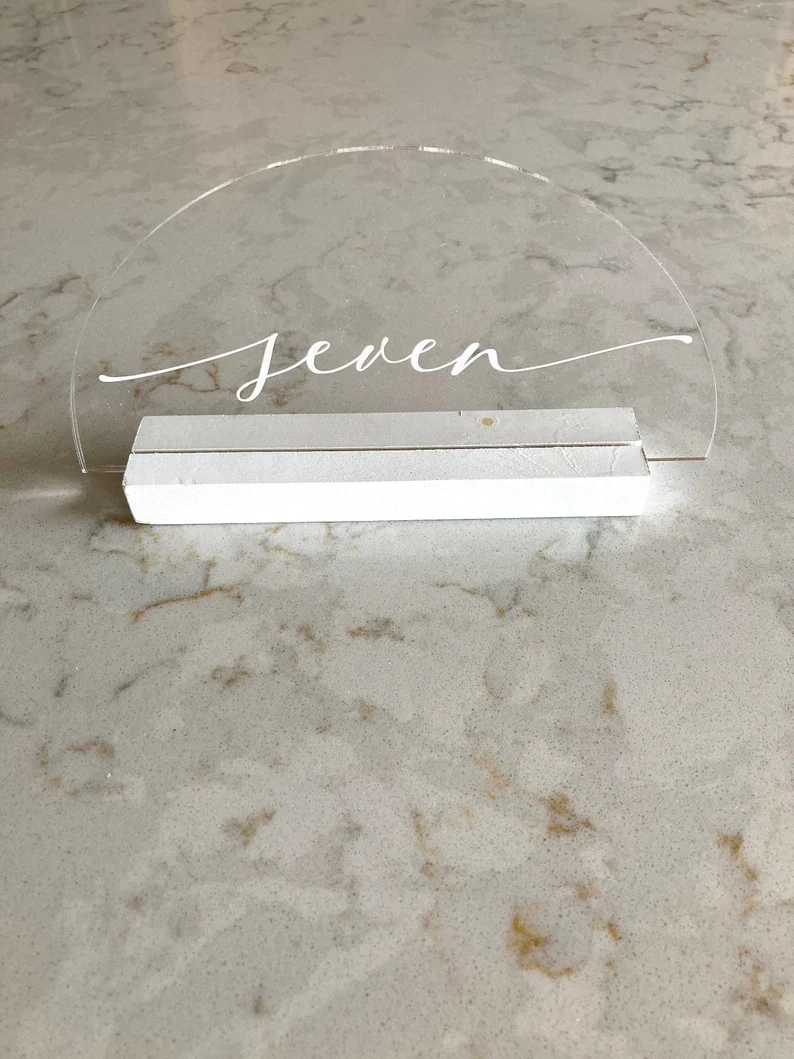 Set of Acrylic Table Numbers