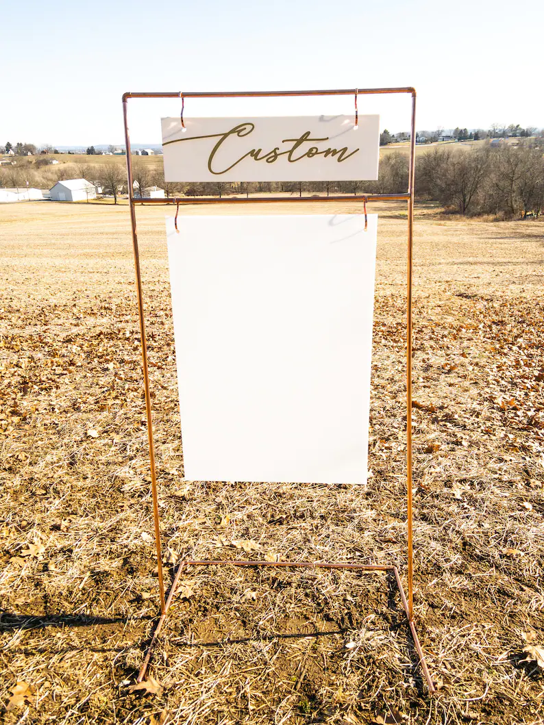 copper sign stand – Peach Paper & Design