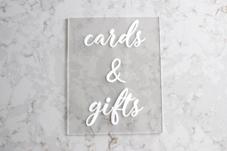 Acrylic Gifts and Cards Sign