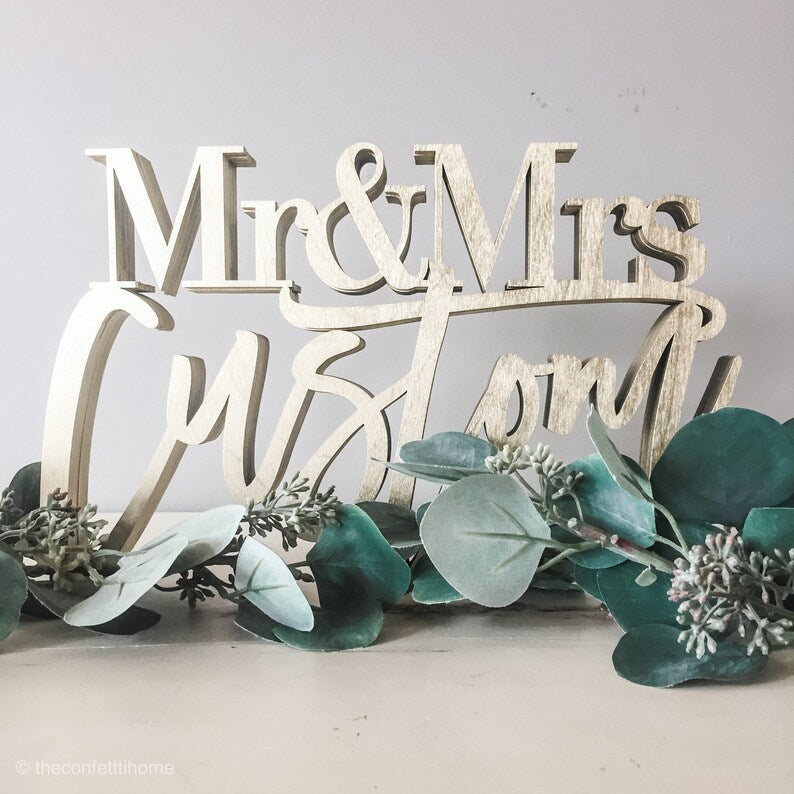 Self-Standing Custom Mr & Mrs Sign