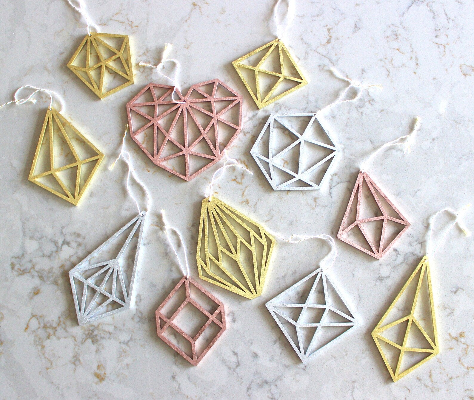 Geometric Christmas ornaments