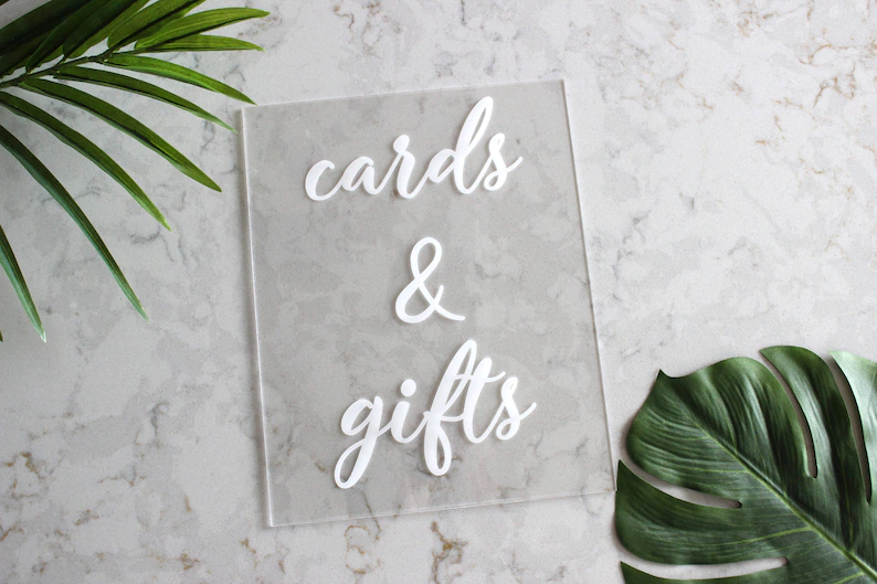 Acrylic Gifts and Cards Sign