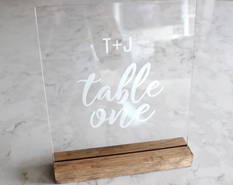 Set of Custom Acrylic Table Numbers