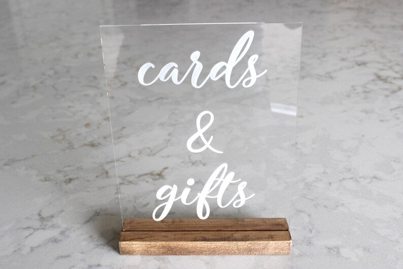 Acrylic Gifts and Cards Sign